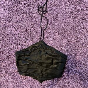 Zara Black satin halter top